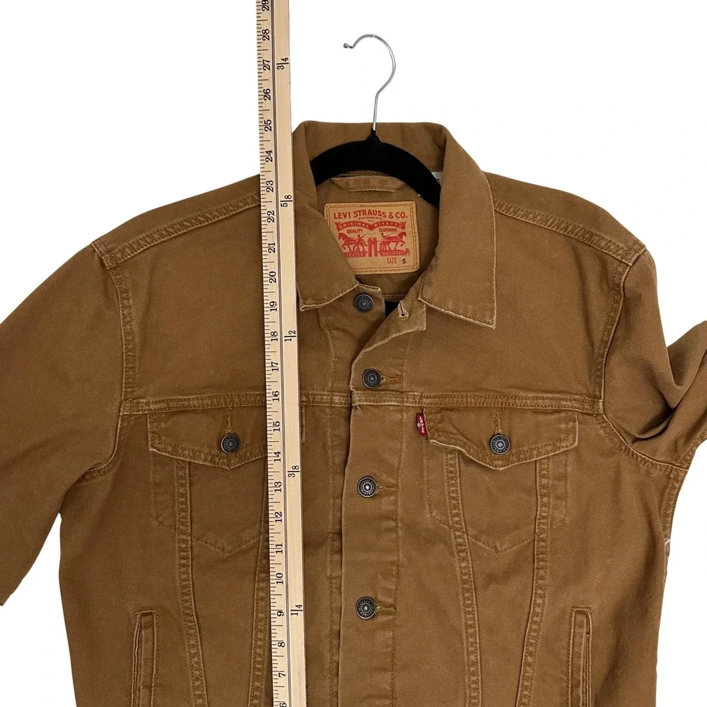 Levi's Mens Trucker Jacket Brown Cotton Canvas WaterLess Button Up Size S - Picture 9 of 12